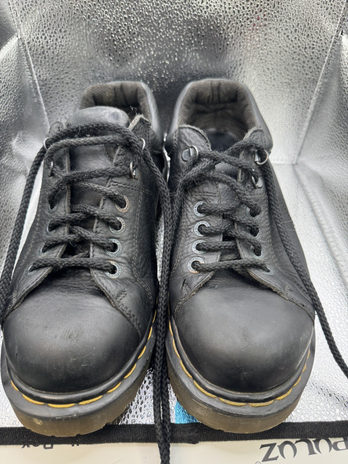Vintage Dr. Martens Mens 8312 Black Leather Grizzly Chunky Oxford size UK 8/US 9
