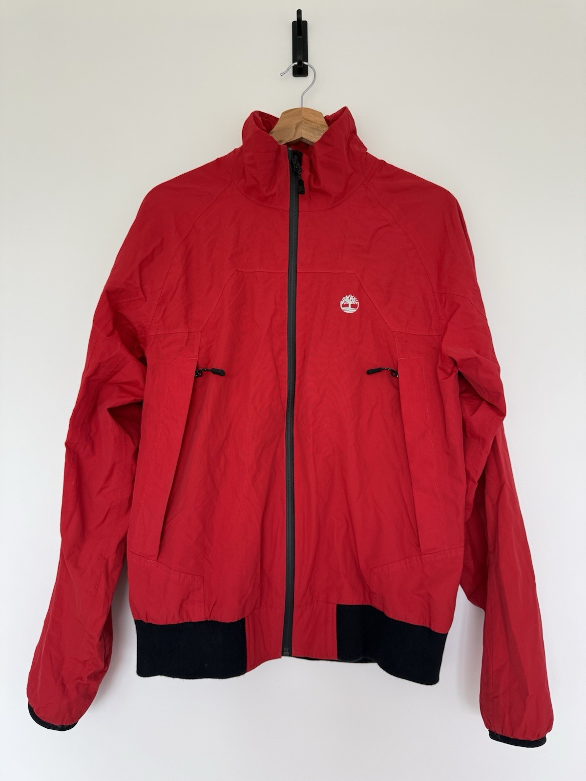 Timberland Mens Waterproof Jacket Small Red Windbreaker Breathable Outdoor Coat