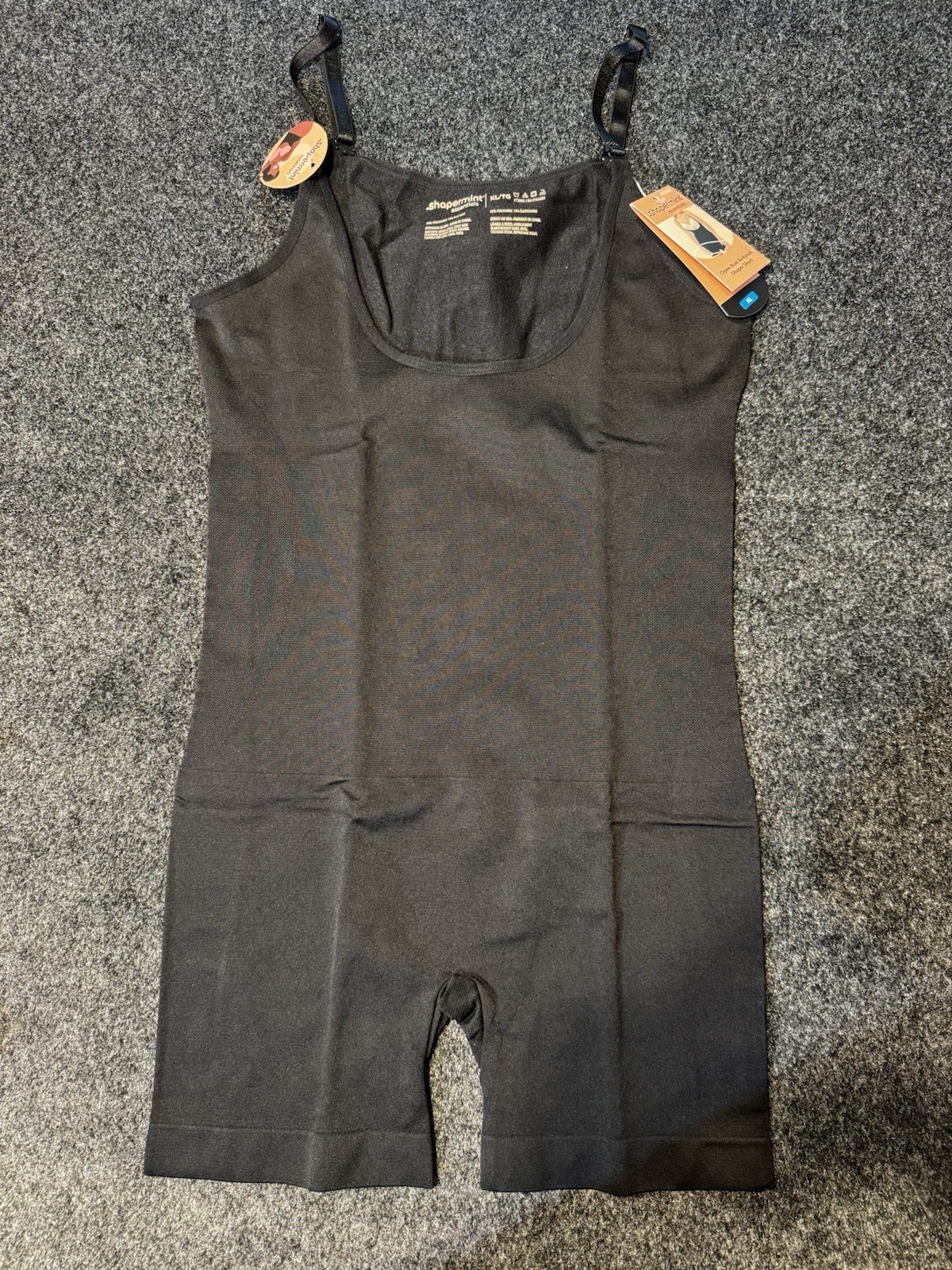 SHAPERMINT Open Bust Bodysuit / Shaper Shorts Black Womens Size XL