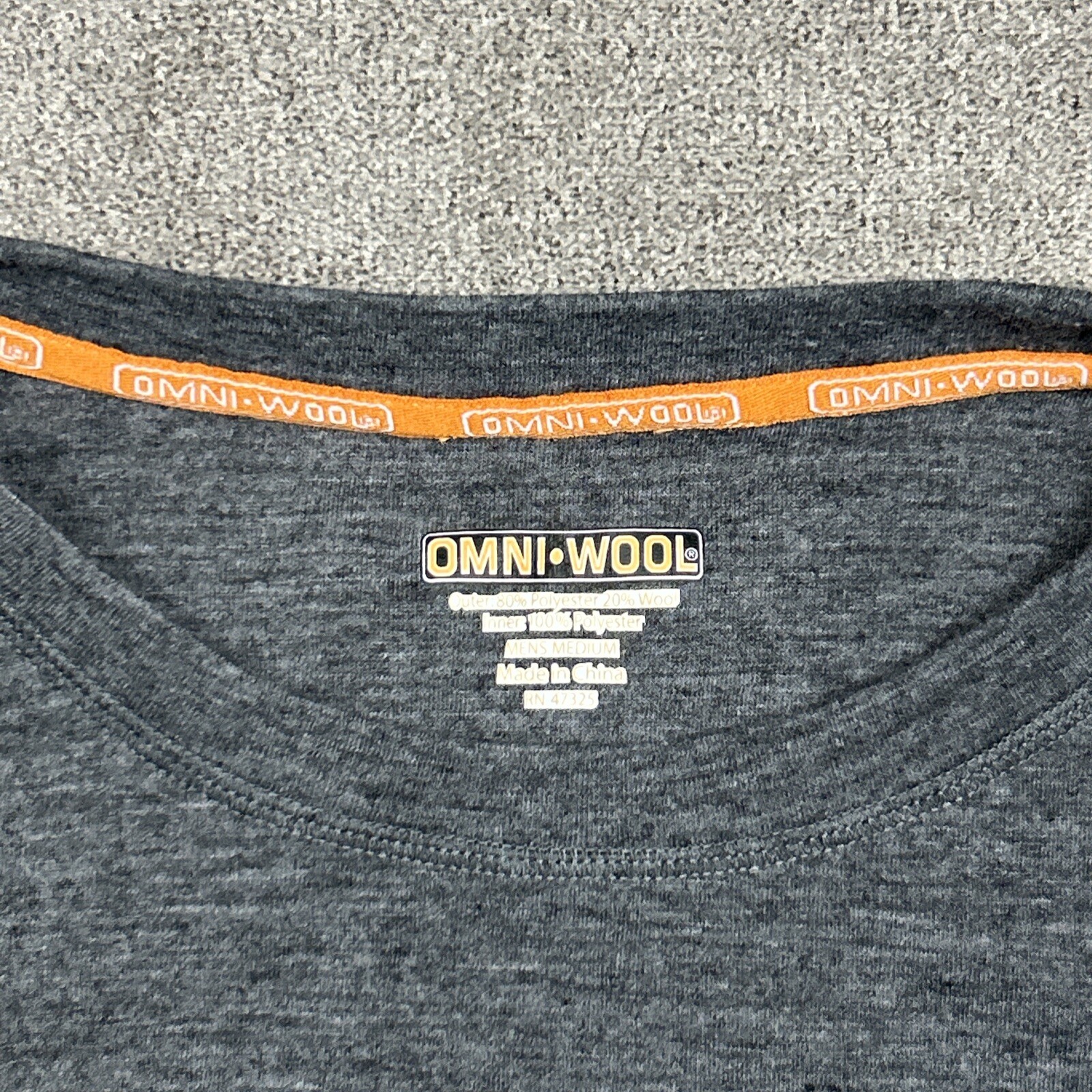 Omni Wool Mens Shirt Mens M Gray Base Layer Long Sleeve Running Lightweight