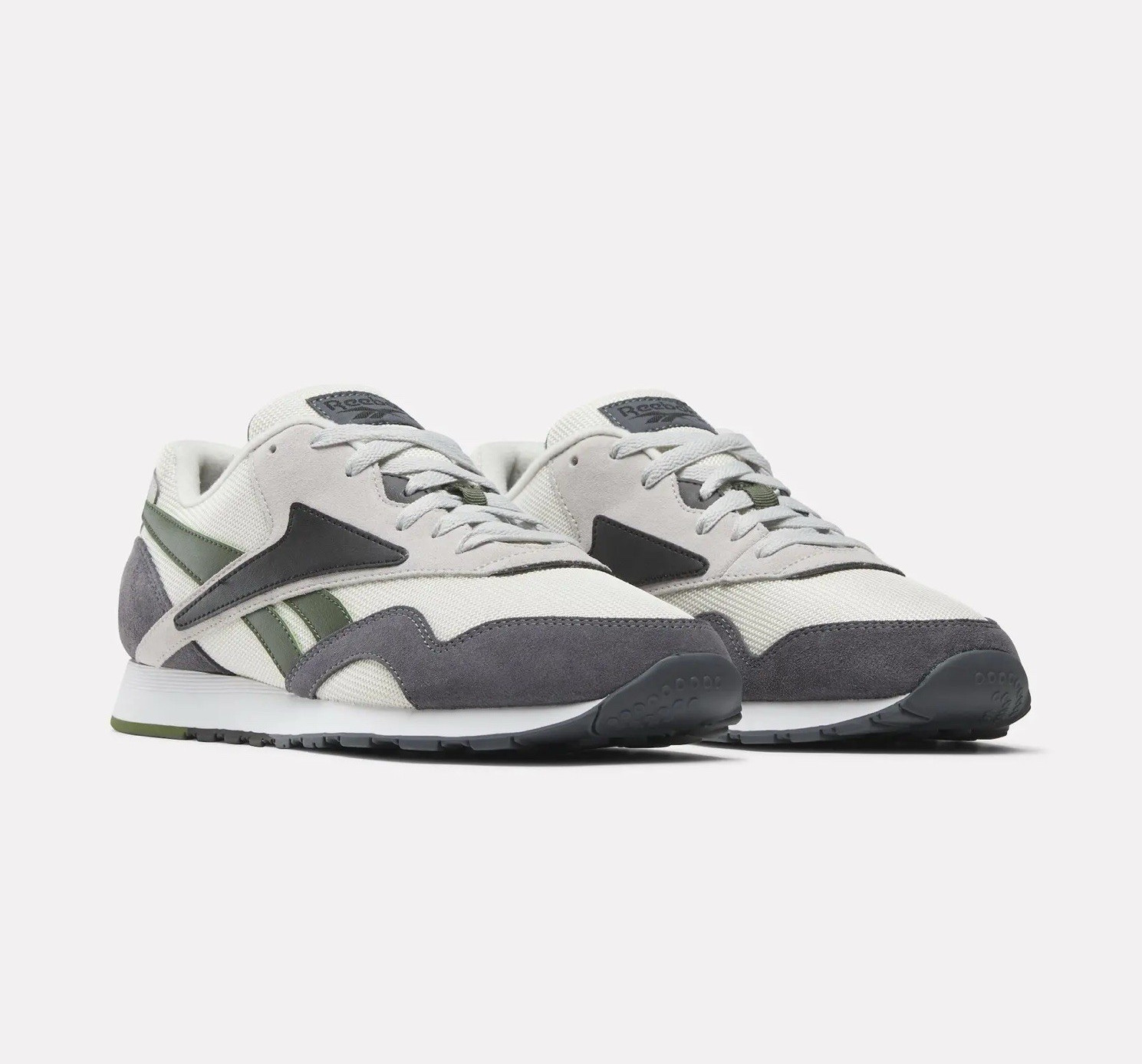 Reebok Classic Men’s Low Top Mesh Sneakers White/Gray/Green