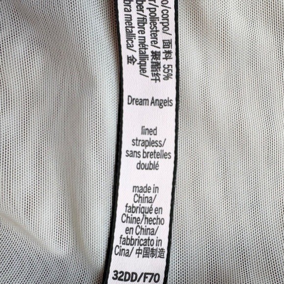Victoria’s Secret Dream Angels Long Line Bustier Bra 32DD Metallic/Silver