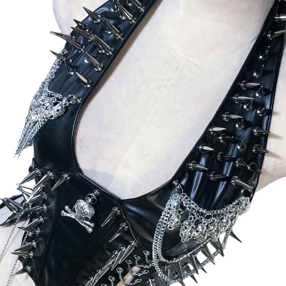 Goth Tops Cyber Gothic Tank Grunge Spiked Y2K Emo Clothing Punk Rock Clothes