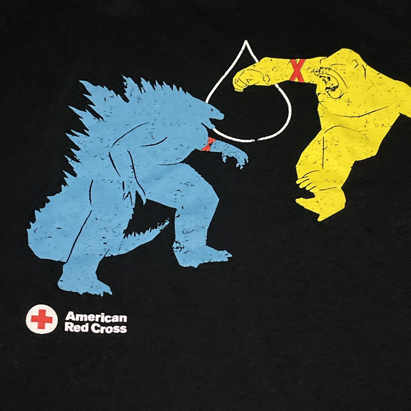 American Red Cross GODZILLA x KING KONG Movie The New Empire Black T-Shirt Large
