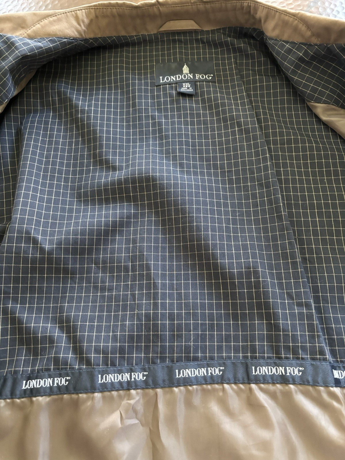LONDON FOG MENS 2XL Zippered Brown Jacket/Water Repellent/NWT/2 Pockets/HOPKINS