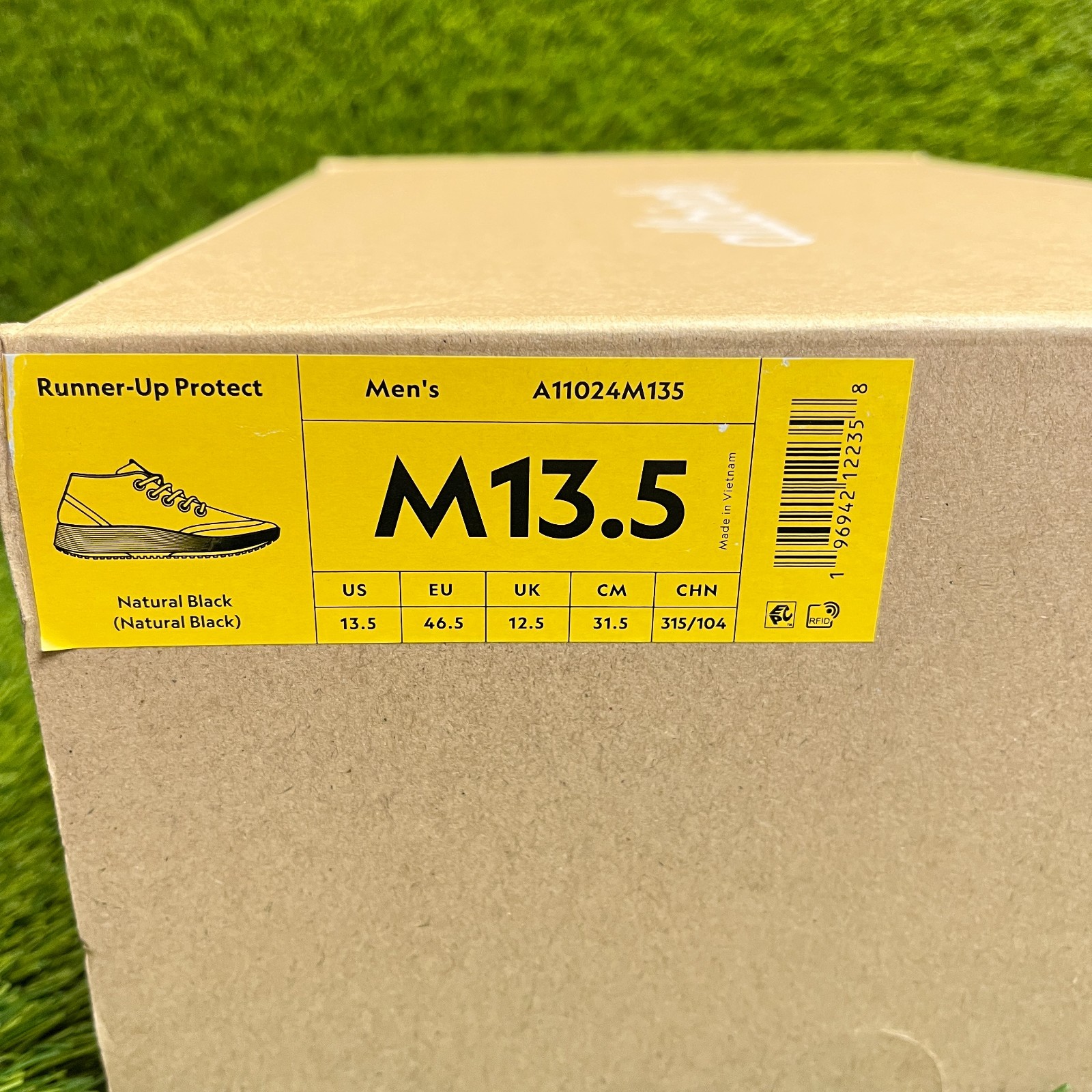 Allbirds Runner-Up Protect Mens Size 13.5 Natural Black Athletic Shoes Sneakers