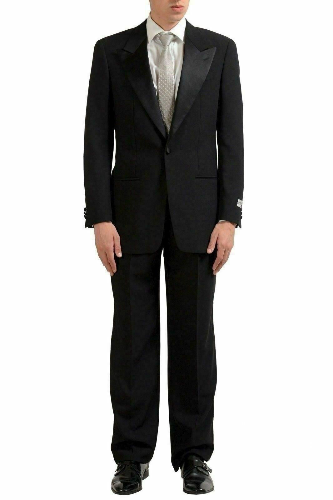 Armani Collezioni Men’s 100% Wool Black One Button Suit US 36R IT 46R