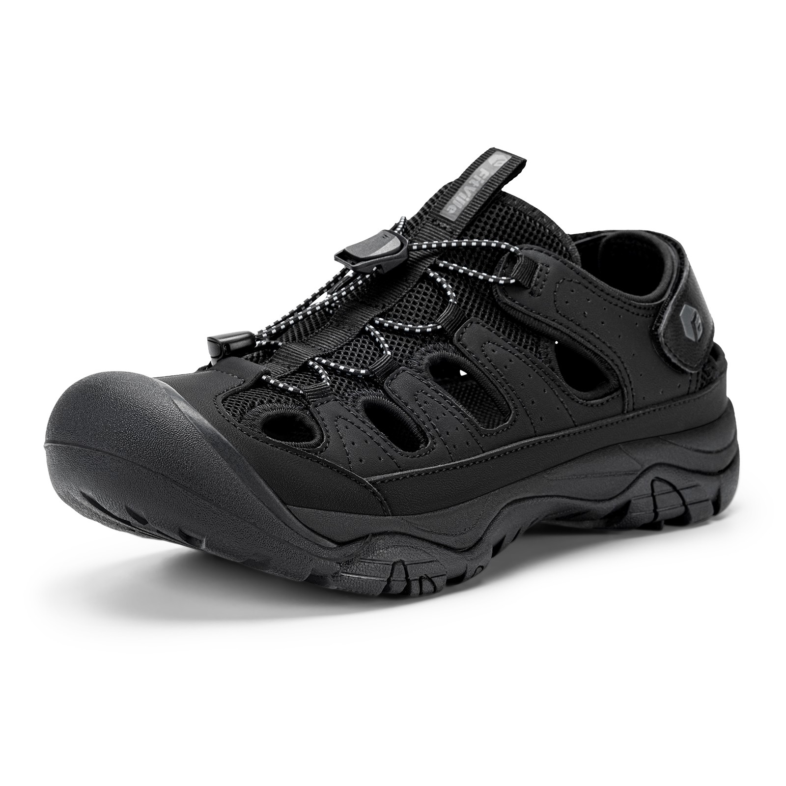 FitVille Men’s Closed Toe Sandals Trekking Hiking Sport Sandals Arch Support