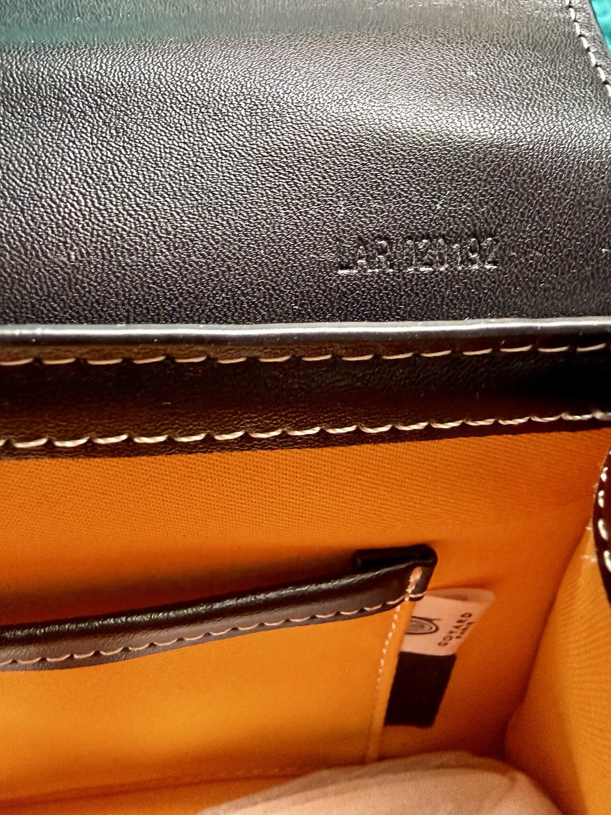 Goyard Saïgon Top Handle Bag Black/Brown Goyardine, Buckle, Dust Bag