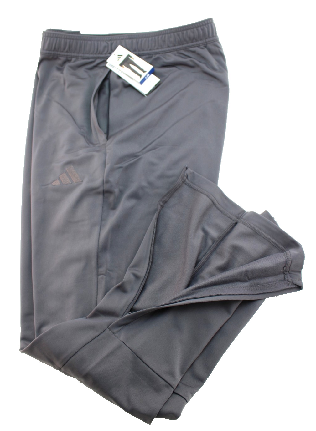 NWT ADIDAS Tricot Men’s XXL Gray / Gray Embroidered Logo 12″ Leg Zip Track Pant