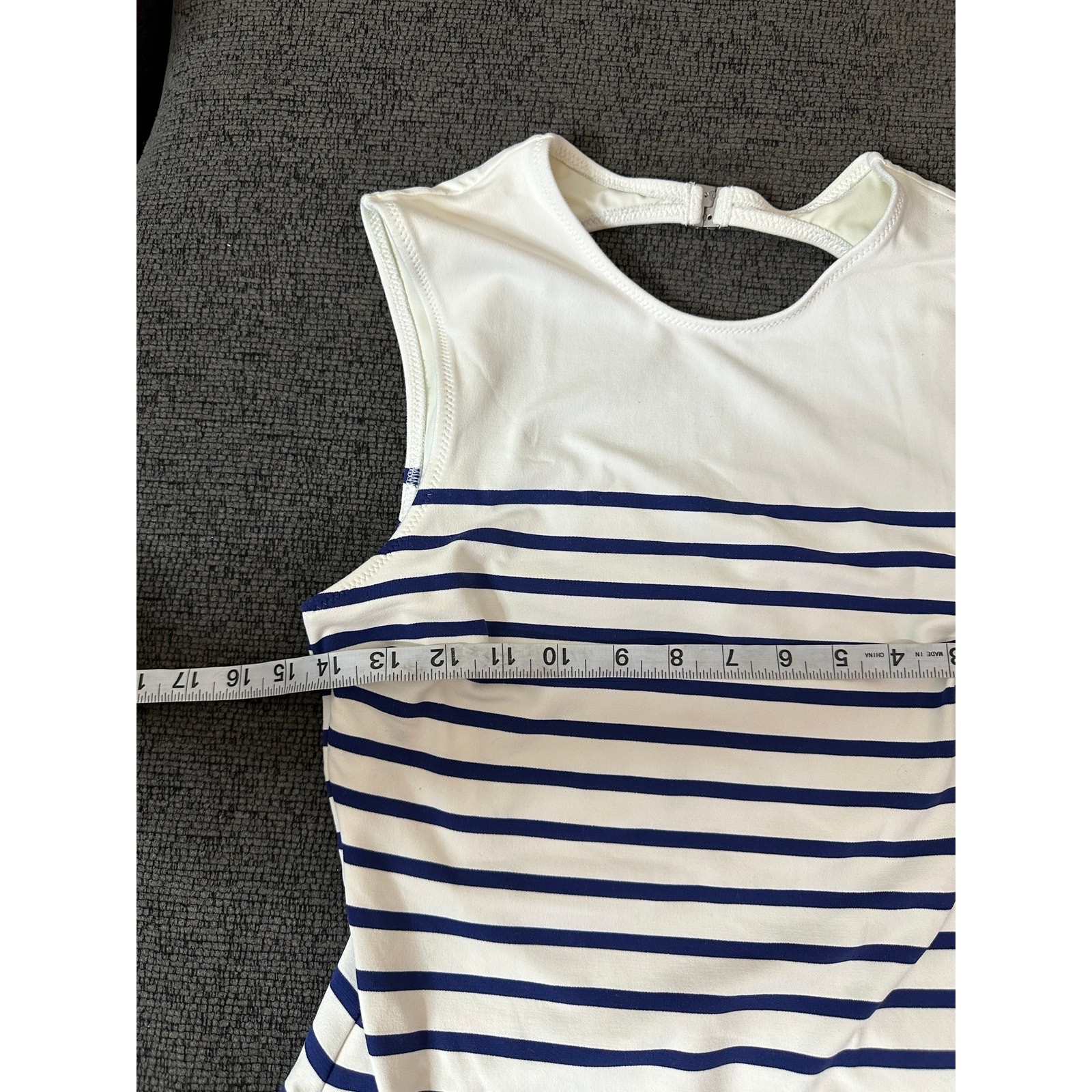 Solid & Striped The Iman One-Piece Swimsuit size M Breton Stripe Open Back