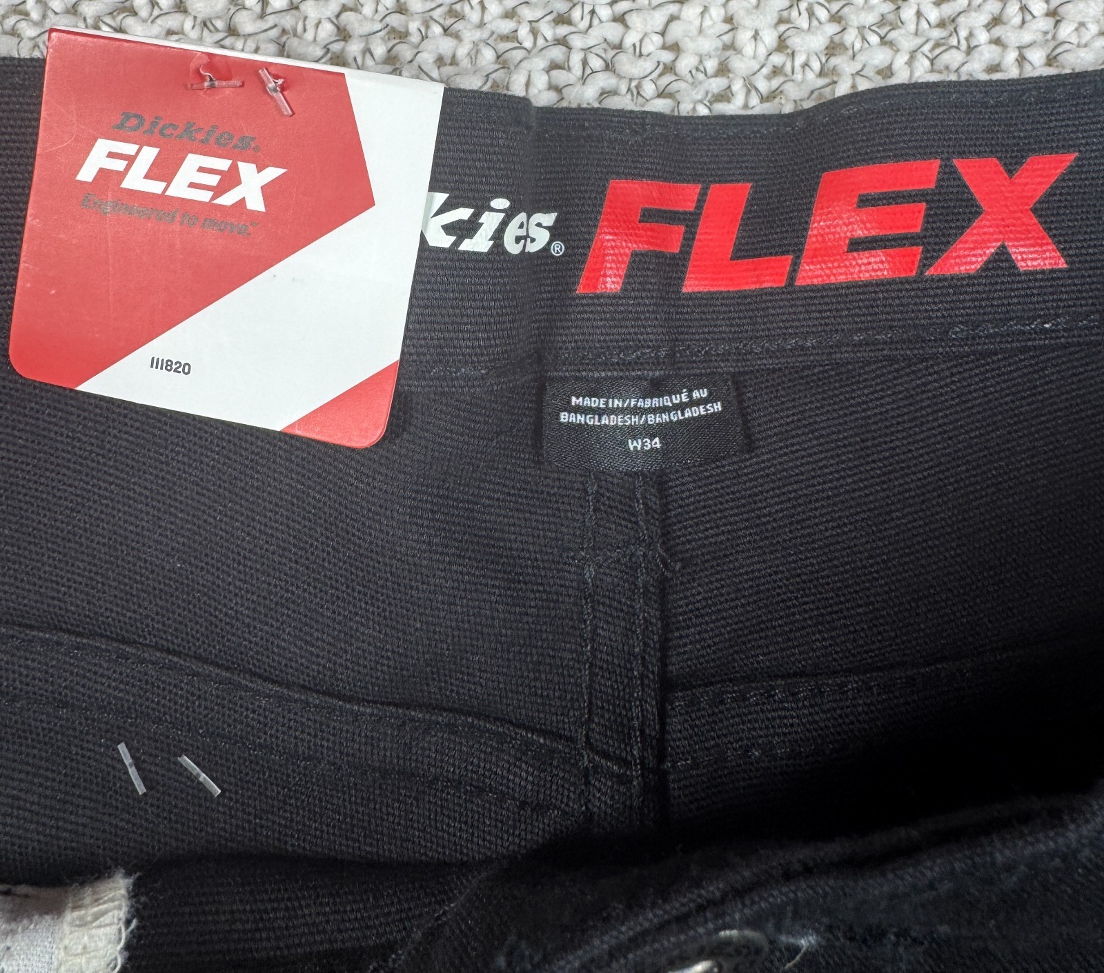 Dickies FLEX Duck Shorts Men’s 34 Black Stretch Work Casual NWT A87LPBLK 0192
