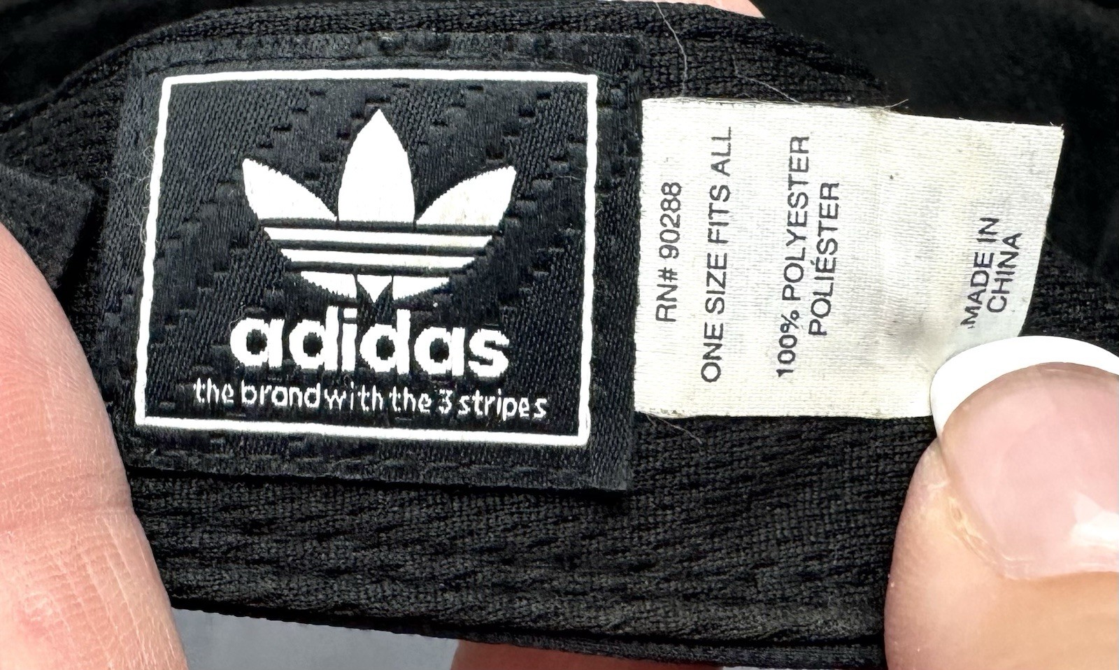 Adidas 3 Stripes Logo Adjustable Black Visor Tennis Golf Hat EUC 0005