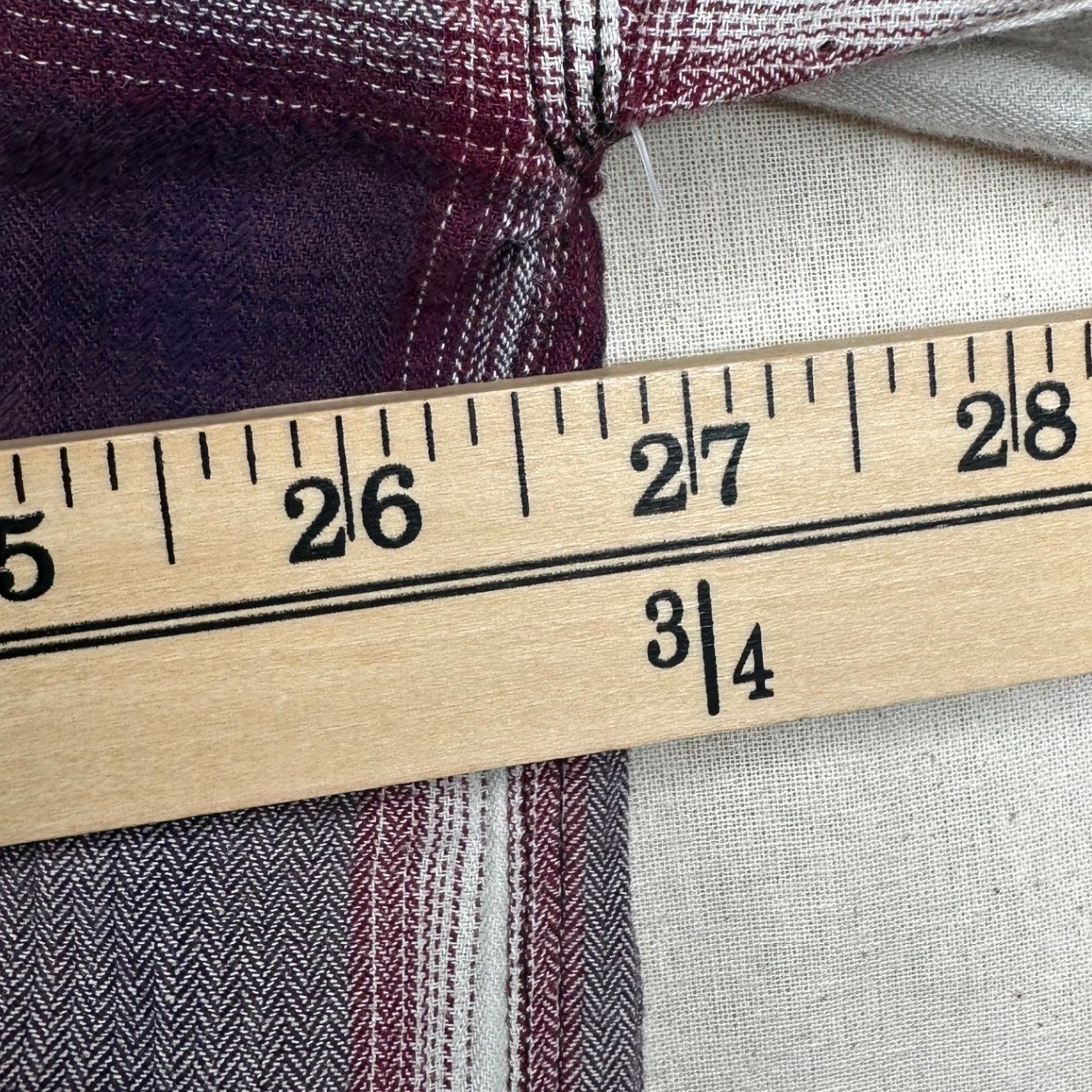 Elizabeth and James Flint Oversized Plaid Cotton Shirt size Large Gray/Maroon