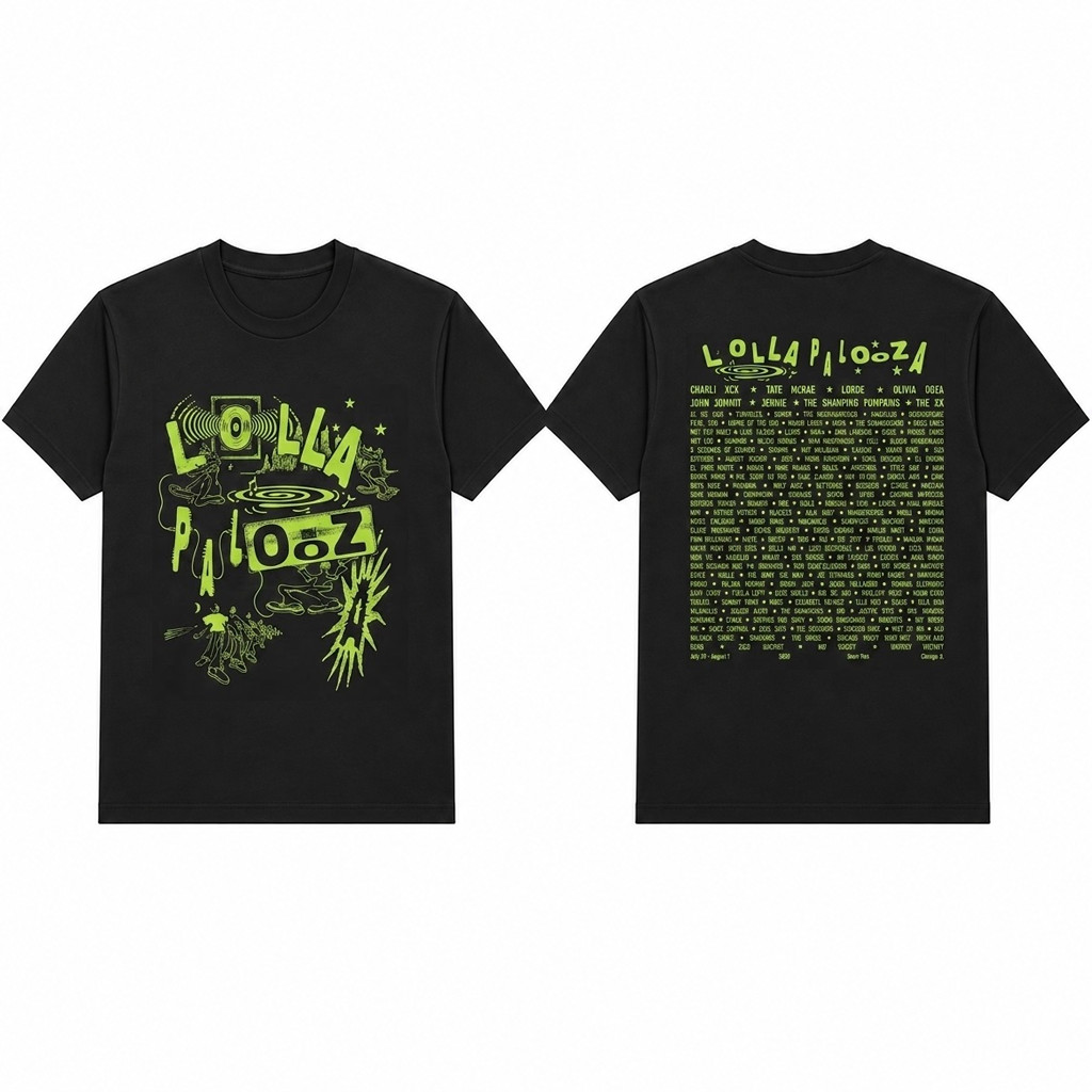 Lollapalooza Chicago 2026 Lineup Two Sided T-Shirt All Sizes CB1847