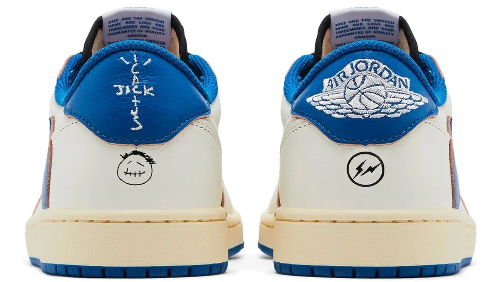 Jordan 1 Low Retro Fragment Travis Sc0tt Military Blue DM7866-104 Men Size US