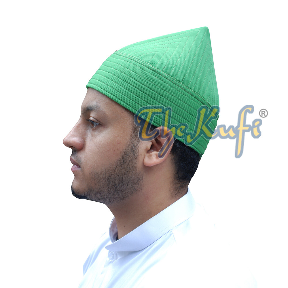 Green Semi-Rigid Soft Handcrafted Tall Naqshbandi Tariqah Sufi Nakshibendi Kufi