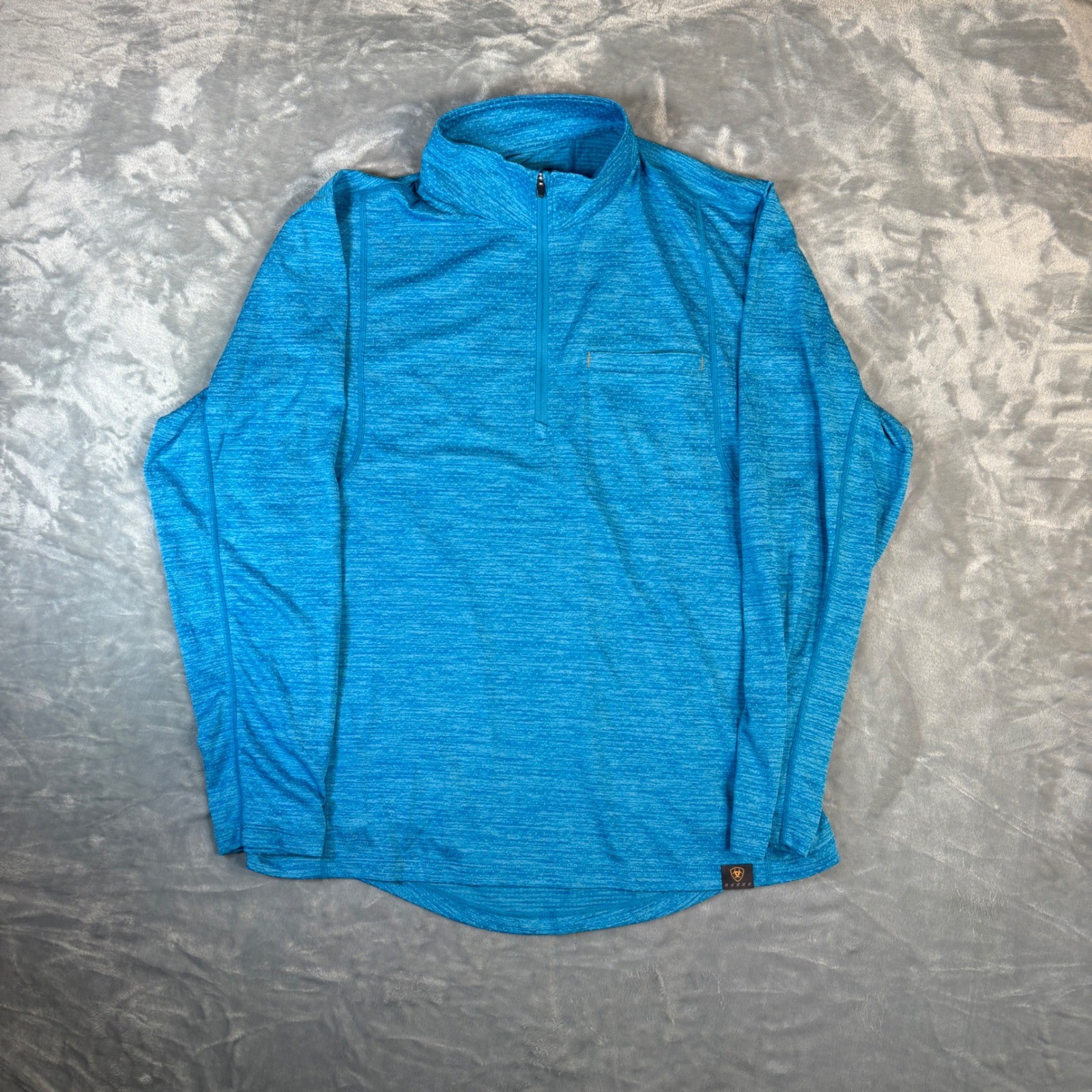 Ariat Rebar Evolution Hybrid Pullover Mens Large Blue 1/2 Zip Lightweight Work