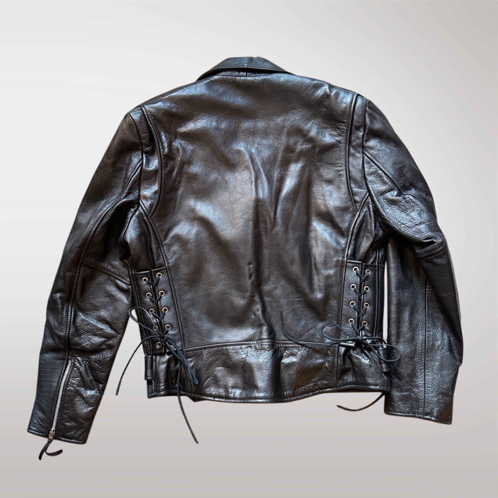 Vintage 1990s Wilson’s Black Leather Motorcycle Jacket Men’s Size S Women’s M