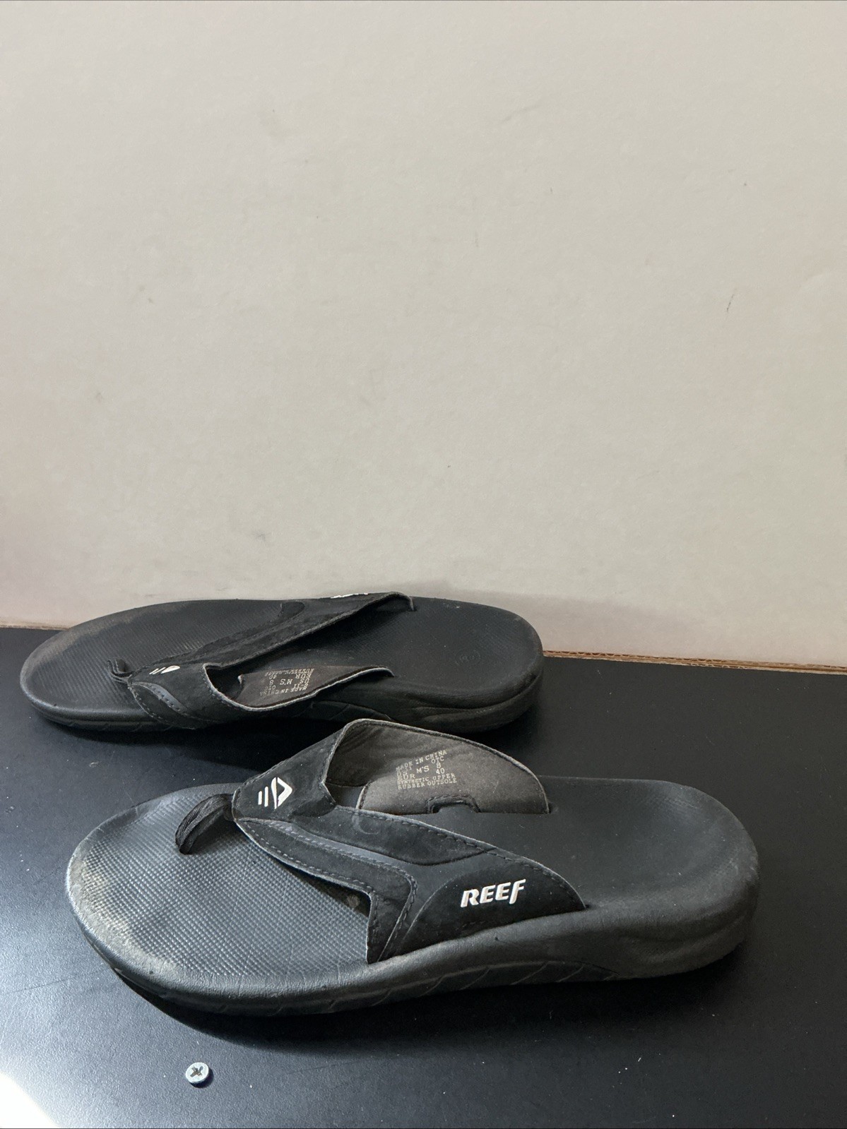 Reef Fanning Men’s Flip-Flop Sandals – Black Size 8 Worn