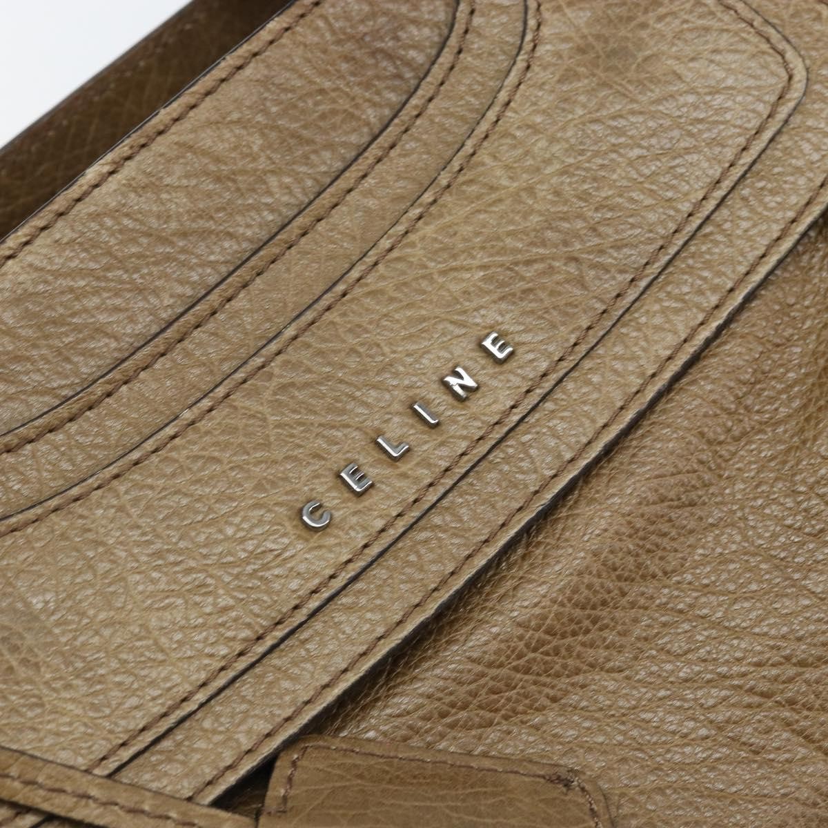CELINE Boogie bag Hand Bag Leather Brown Silver Auth 166786