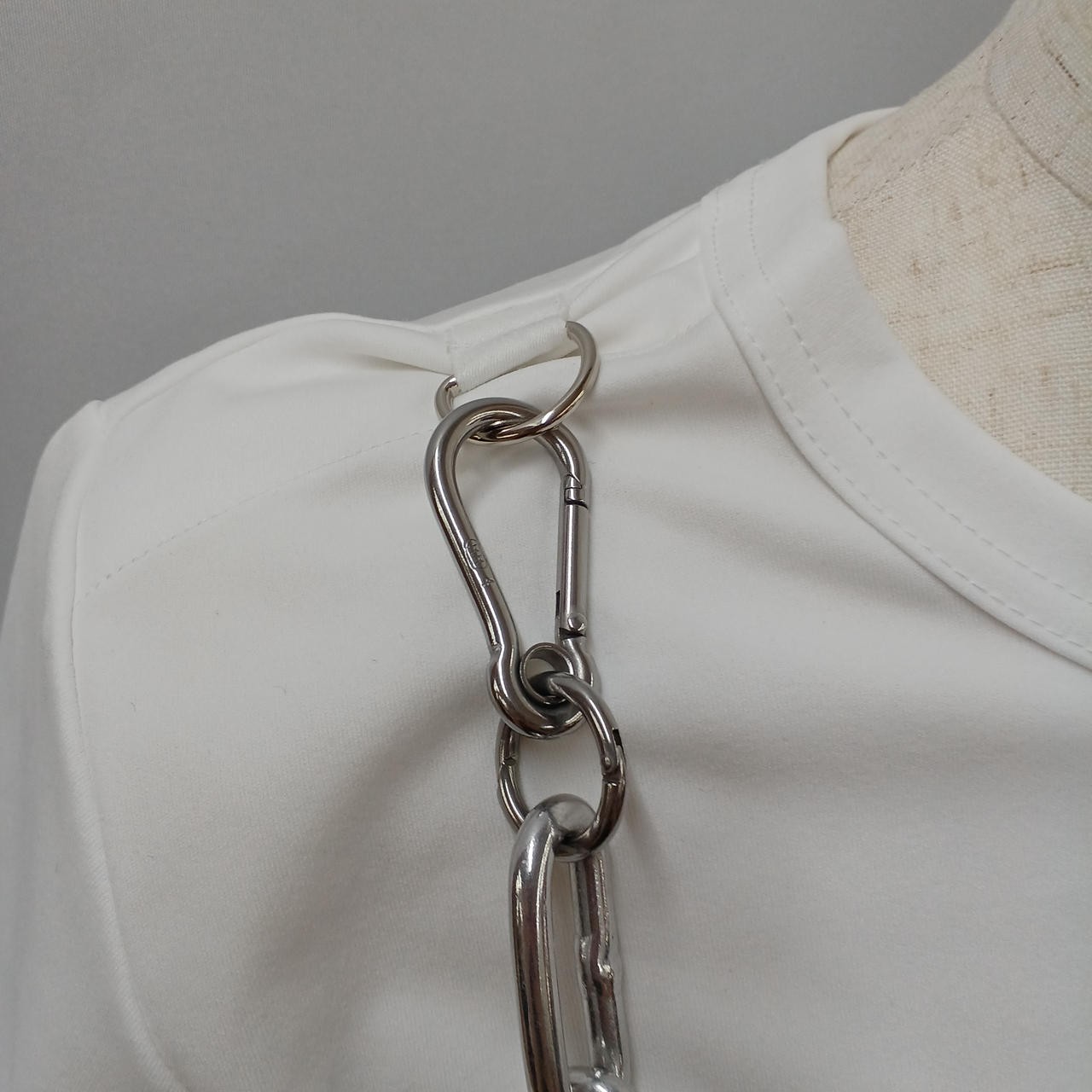Comme Des Garçons Chain Harness T-Shirt S White Polyester