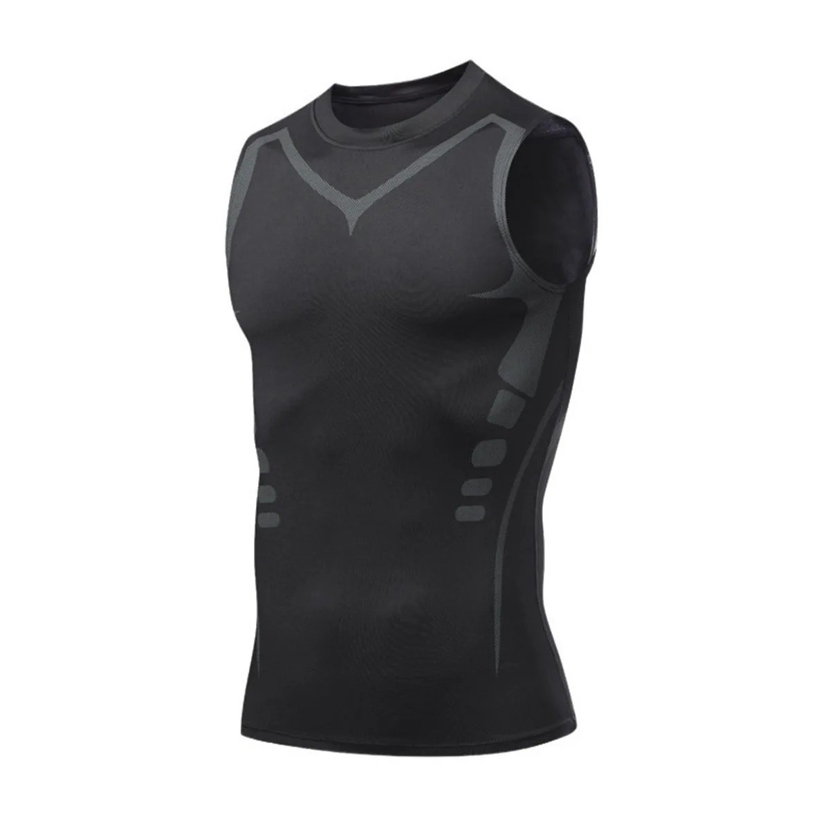 Men Compression Shirt Version Ionic Shaping Sleeveless Vest Sport Tank Top S-2XL