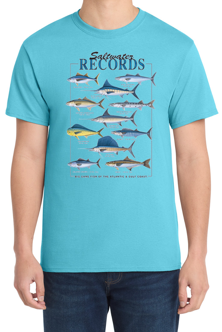 Saltwater Fishes Record Fishing Graphic Design Gift Tee Graphic Design