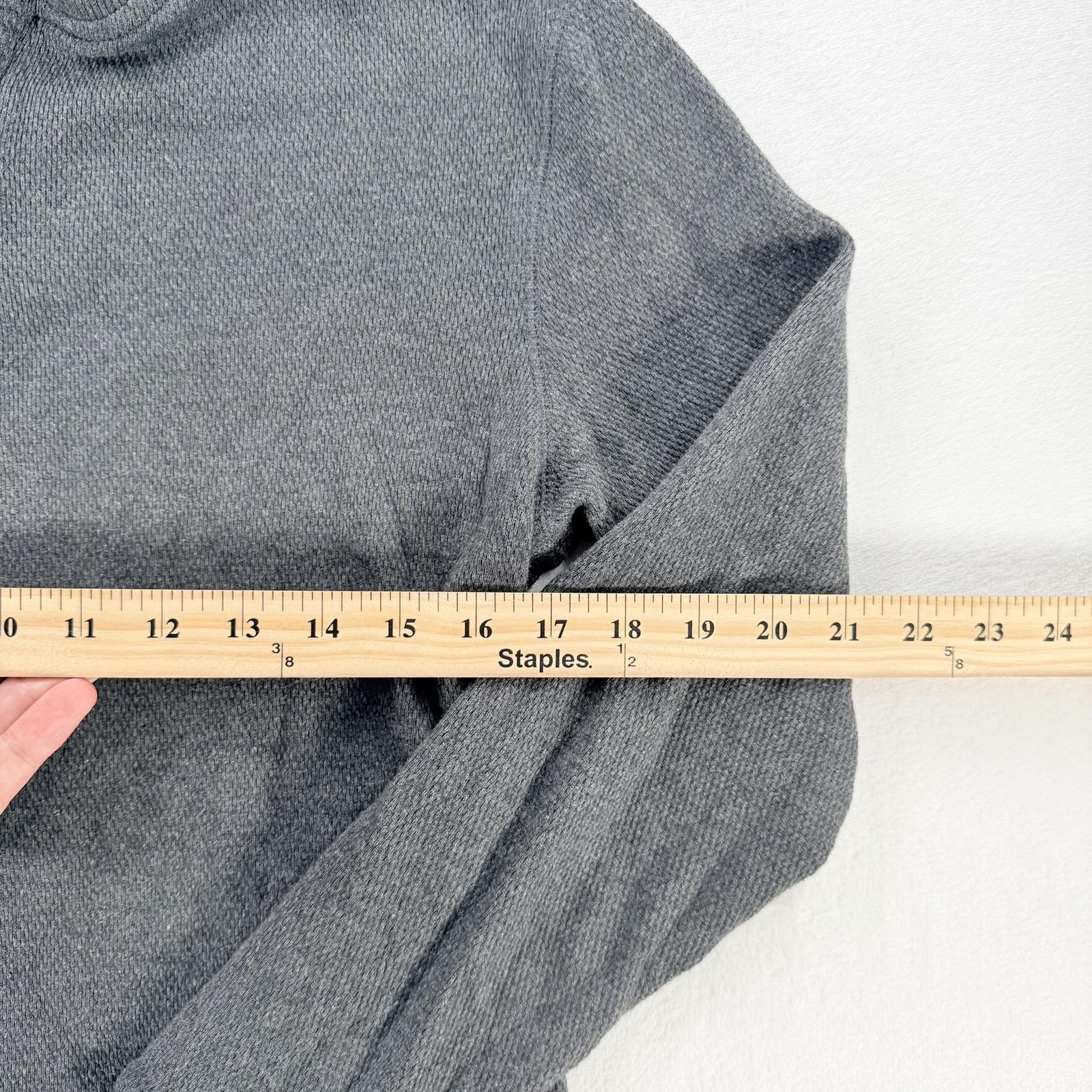 ROWM Shirt Mens Small Gray Thermal Henley Long Sleeve Waffle Knit Cotton