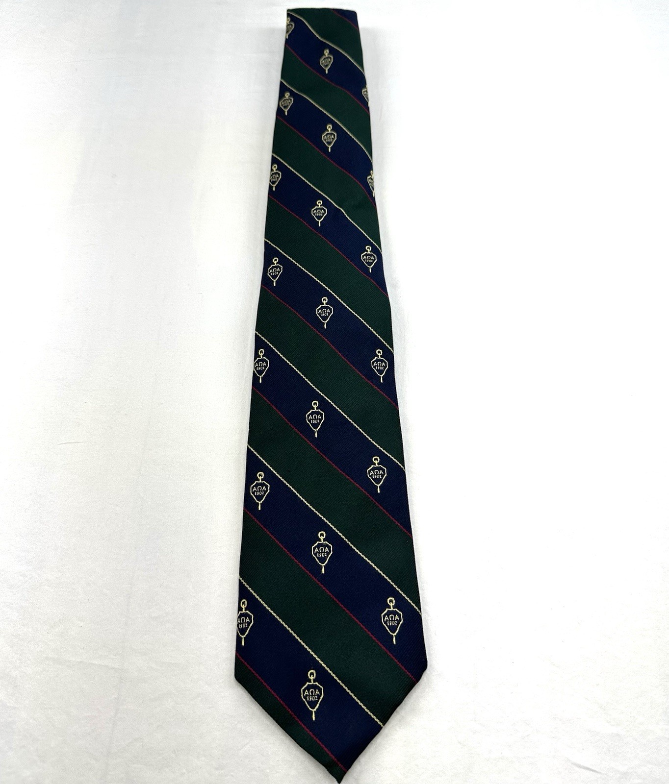 Vineyard Vines Custom Alpha Phi Alpha 1902 Fraternity stripe tie green