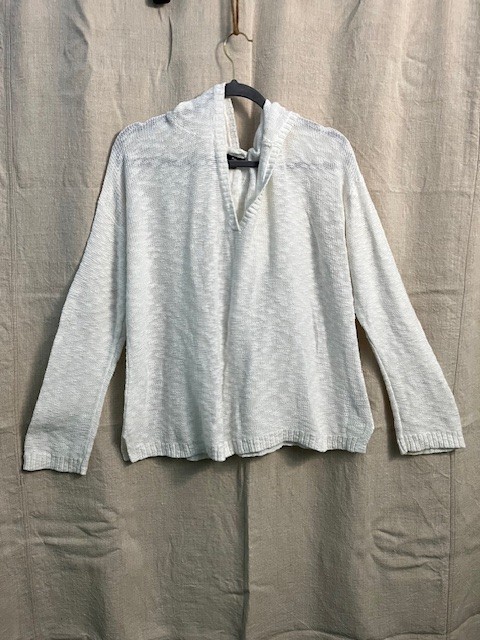 Gap White Lightweight Open Weave Pullover Hoodie Sweater Spring Summer XL EUC