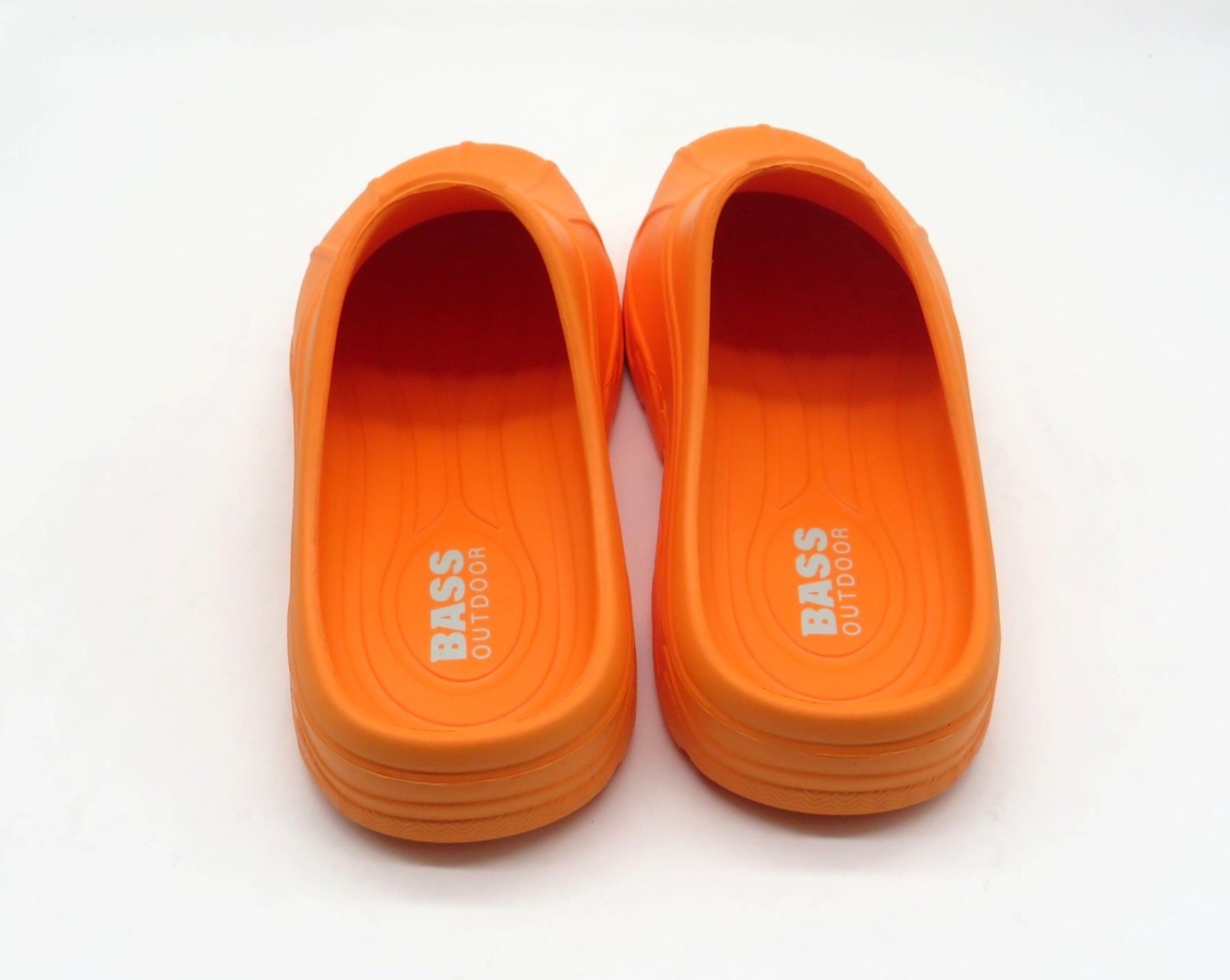 Bass Outdoor Unisex Orange Rubber Slip On Clogs Rugged Durable NEW