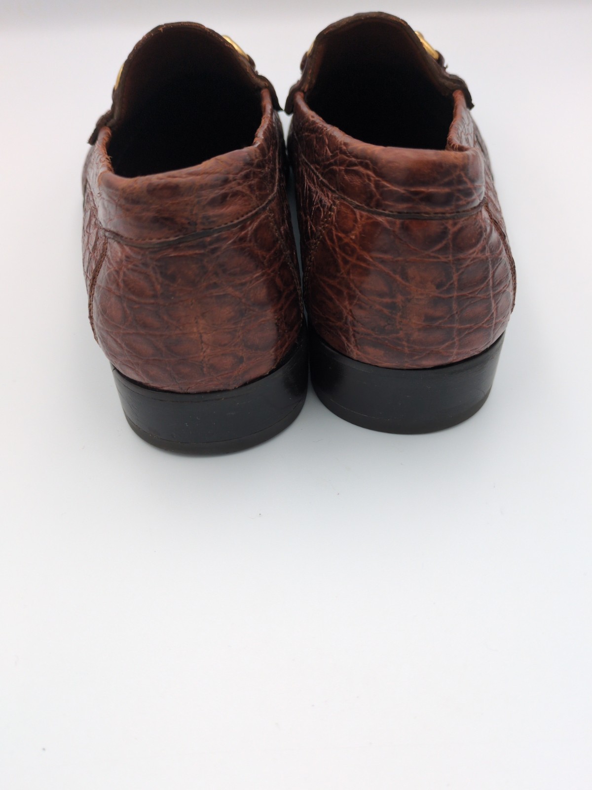 Genuine Crocodile Leather Loafers From Belvedere Studios Size 8.5 Mens. Used.
