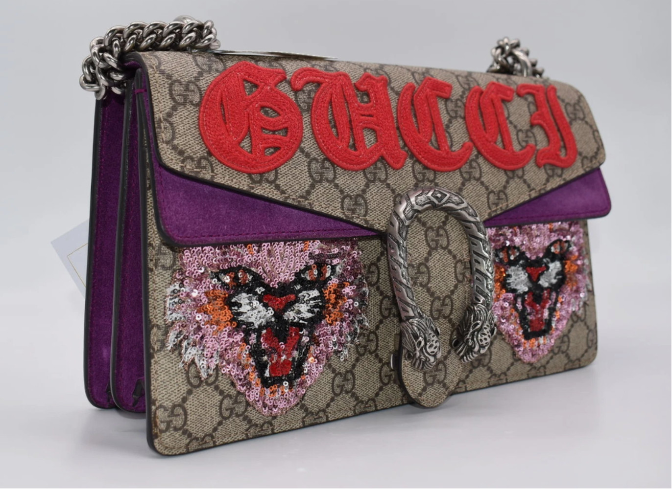 Gucci GG Supreme Monogram Embroidered Small Dionysus Shoulder Bag