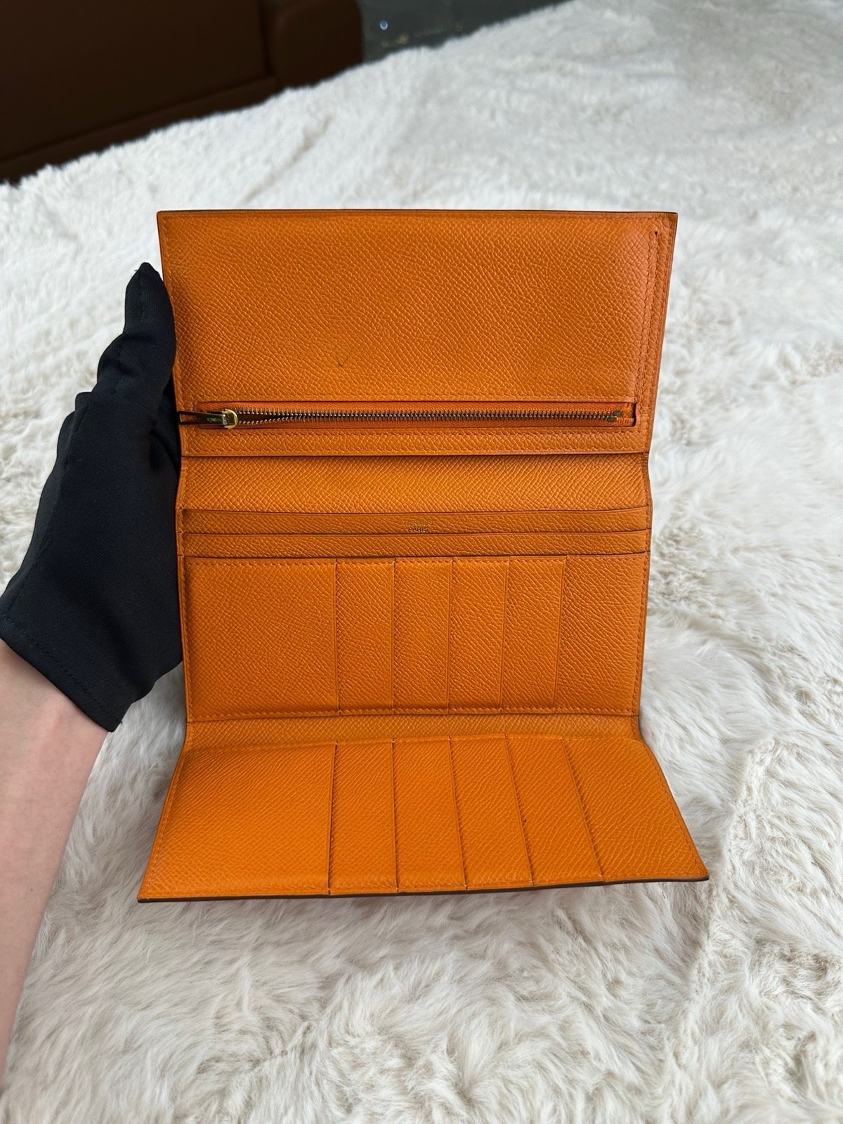 Hermes Pre-Owned Authentic Long Wallet Length 17 cm, width 1 cm, height 9 cm