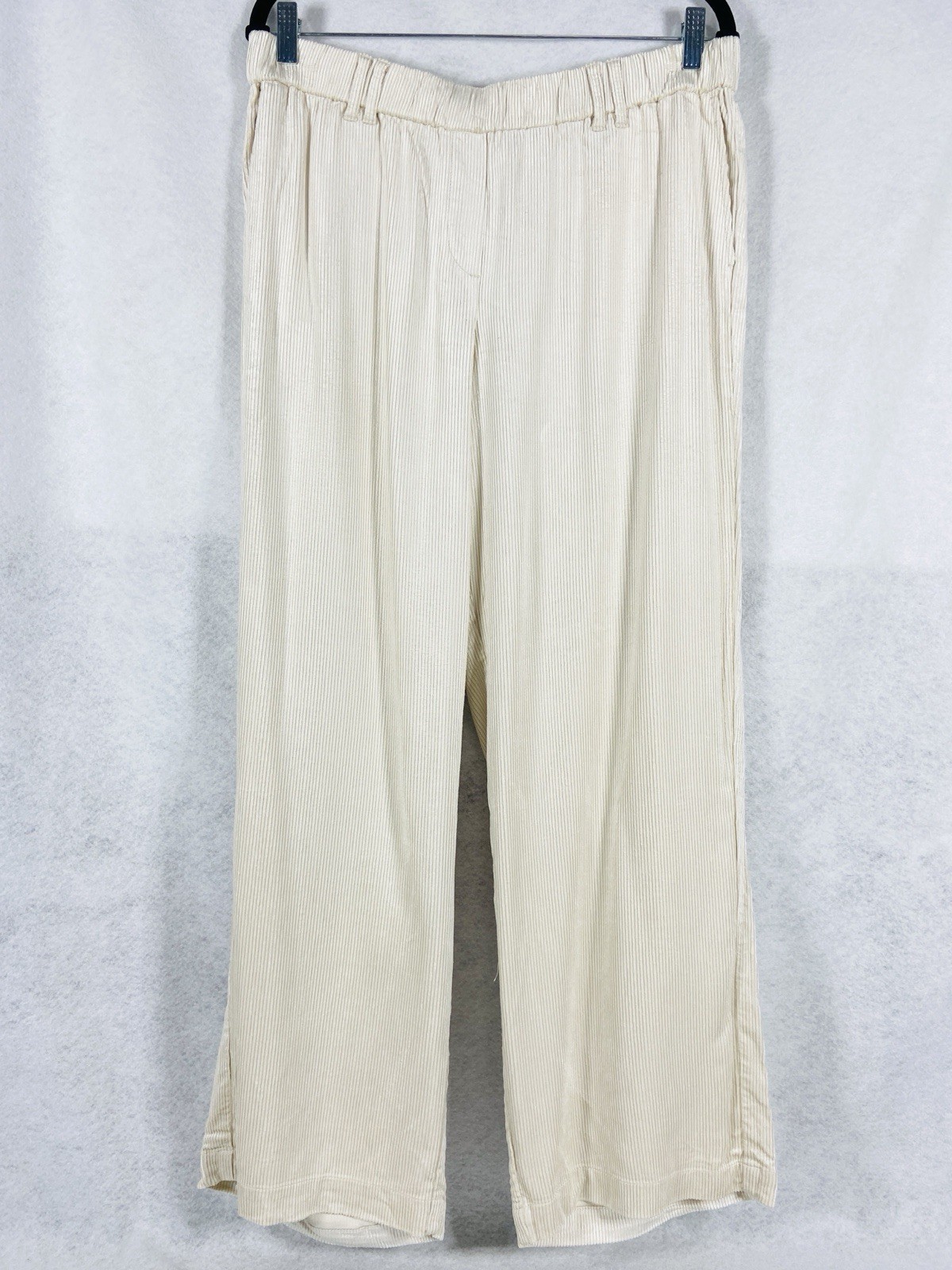 J Jill Barley Pants Petite MP Cream Pull On Soft Corduroy Straight Leg New
