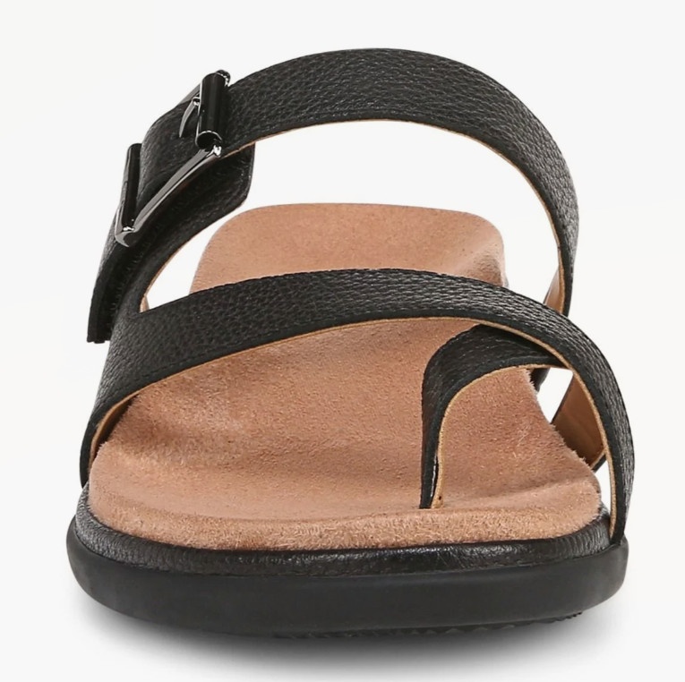 Hot Deal Vionic Carmela Strappy Slide Sandal, Tan Leather