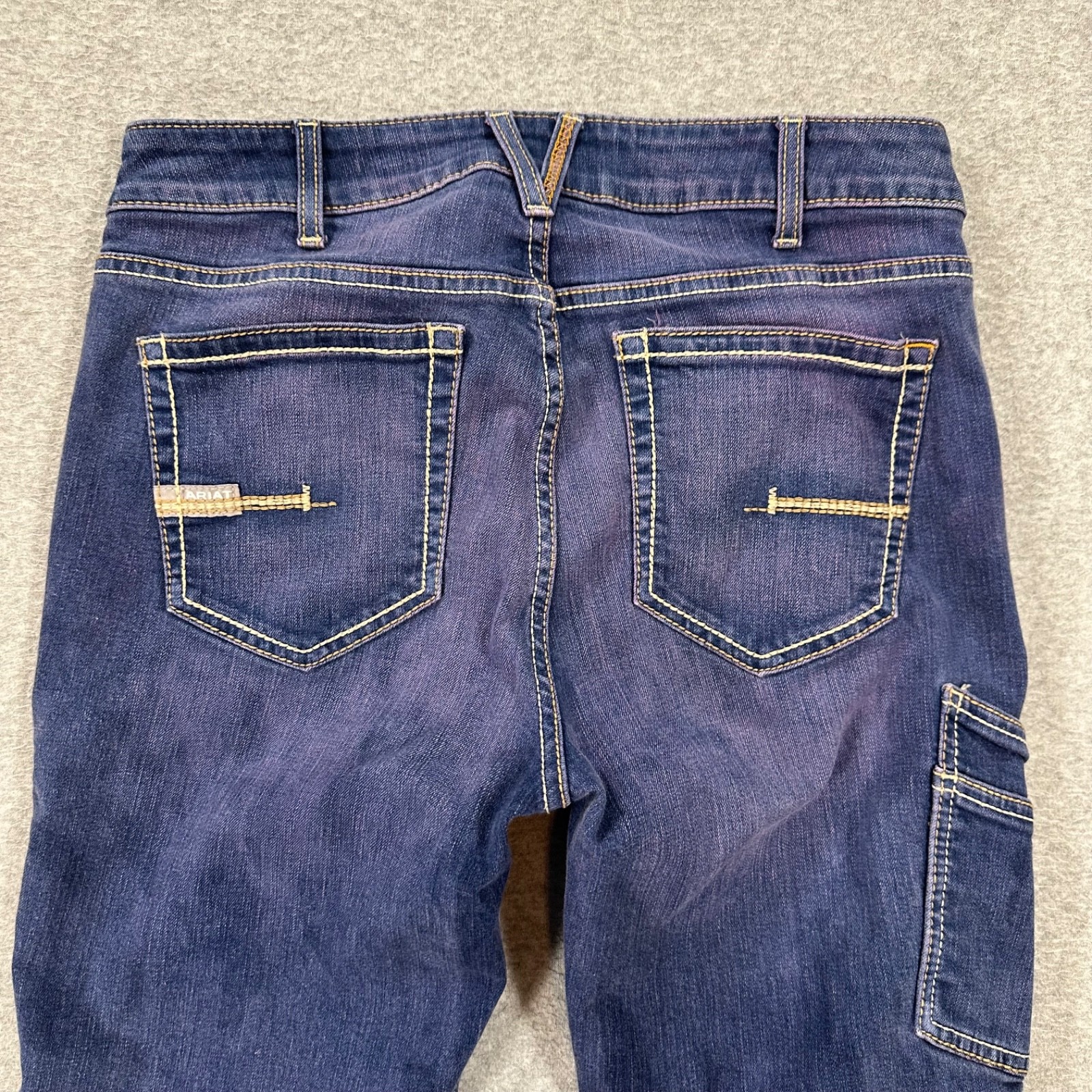 Ariat Jeans Women’s 31R Perfect Rise Rebar Slim Stretch Denim Purple Raw Hem