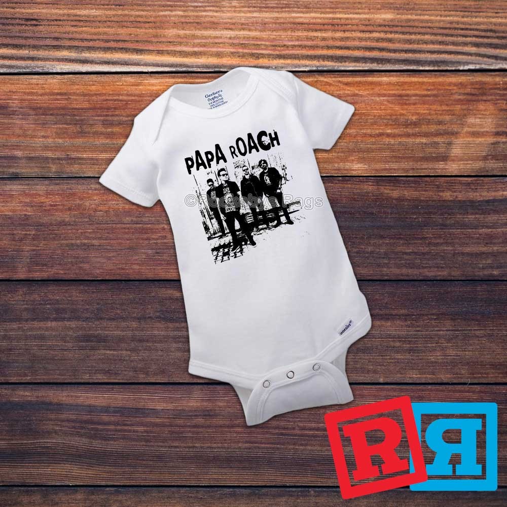 Papa Roach Gerber Baby Onesie® Cotton Unisex White Short Sleeve Bodysuit