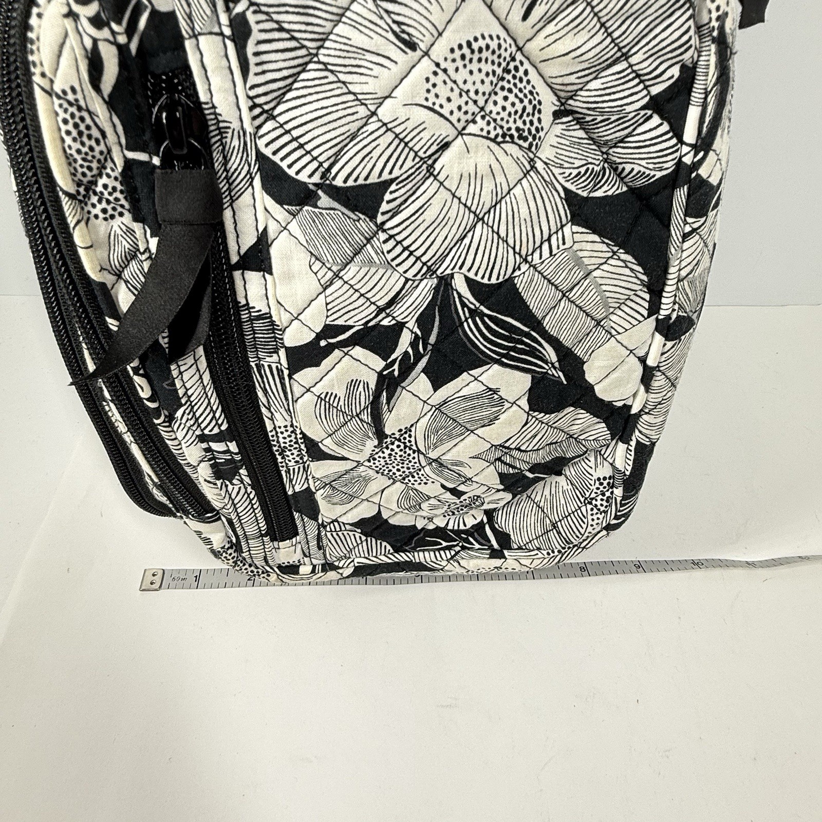 Vera Bradley Sling Pack Quilted Bedford Bloom Black White Floral Boho Travel