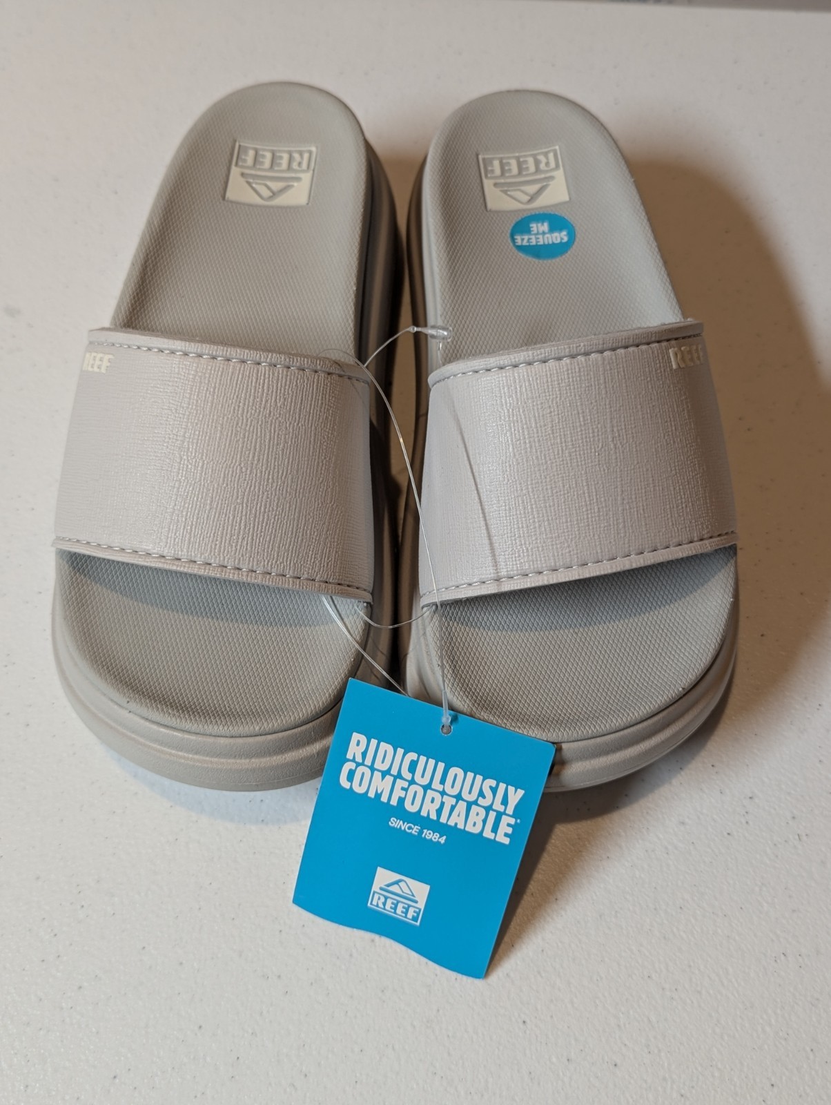 Reef Cushion Bondi Bay Women’s Size 8 Comfort Slides Sandals Fog Gray New NWT