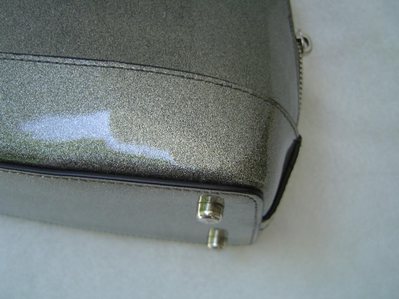 AUTHENTIC COACH SILVER GLITTER PATENT LEATHER MINI SIERRA SATCHEL #29134 EUC/LN