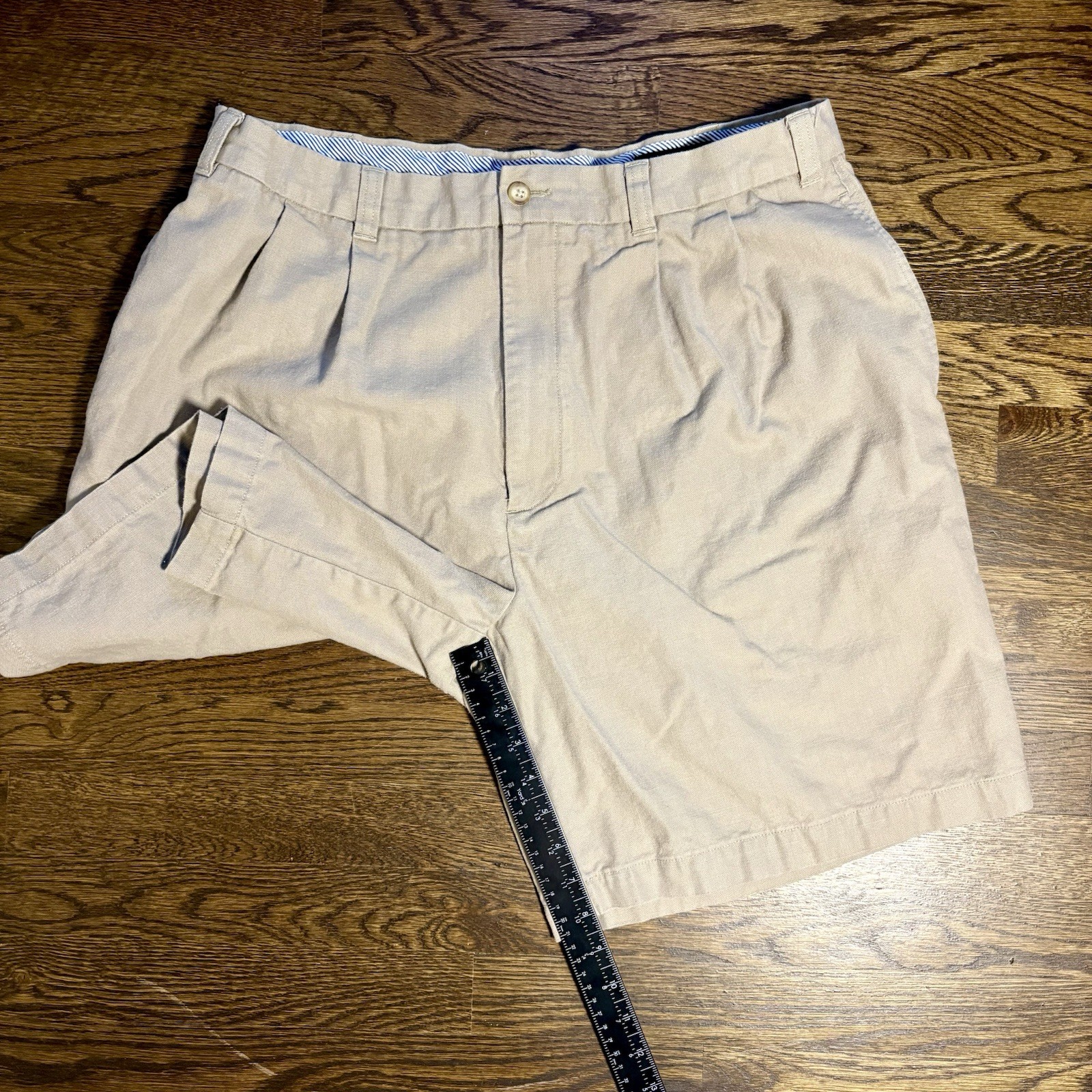 Daniel Cremieux Collection Mens Khaki Pleated Cotton Shorts Tan Size 38