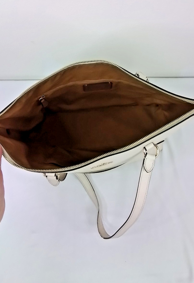 Coach Gallery Leather Tote Purse Gold/Chalk F79608 #J3032