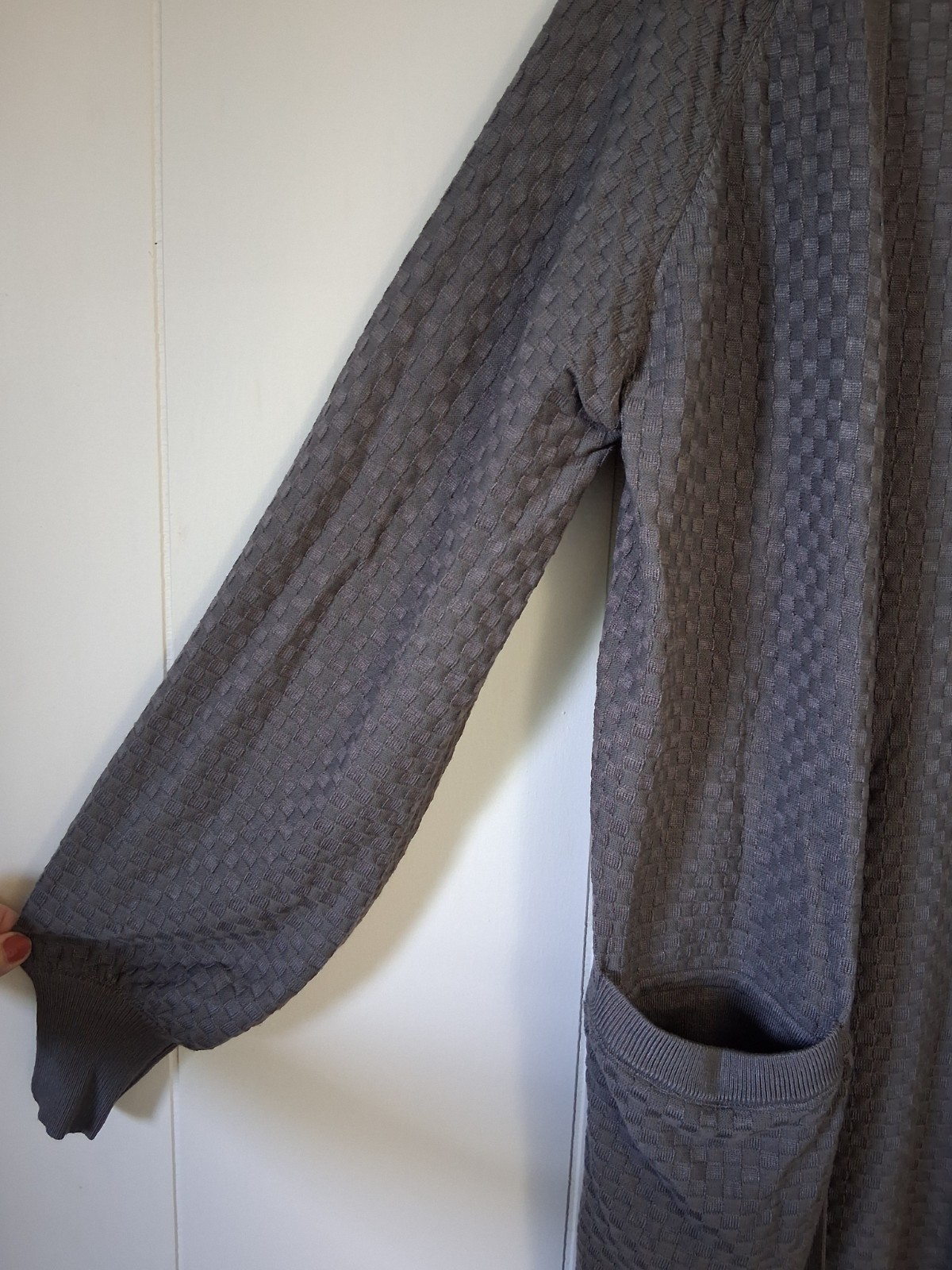 Grace Karin Open Front Cardigan Sweater Women’s Size XL Gray Basket Weave