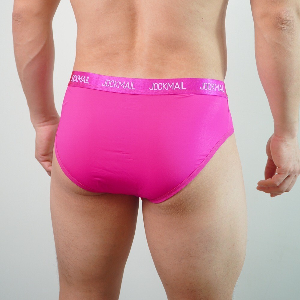 Jockmail Mens Cool Ice Silk Soft Underpants Low Rise Large Pouch Brief Underwear