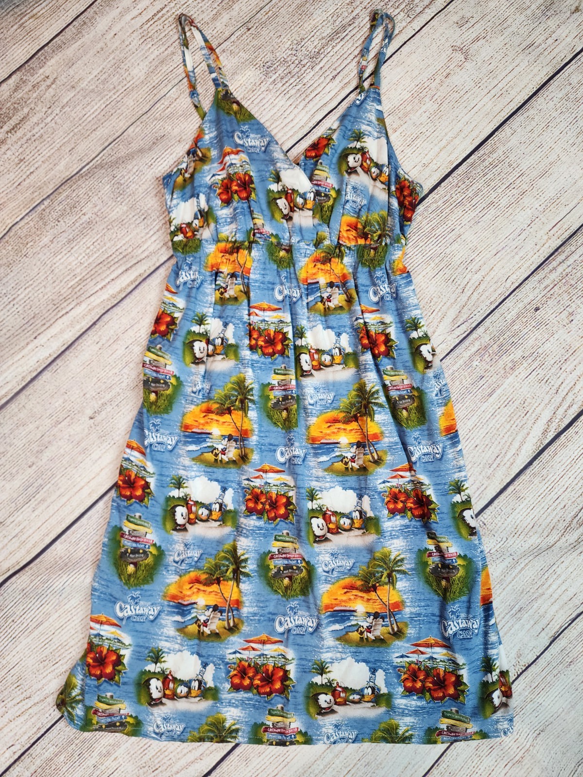 Disney Cruise Line Dress Womens Medium Castaway Cay Mickey Beach Sundress Resort