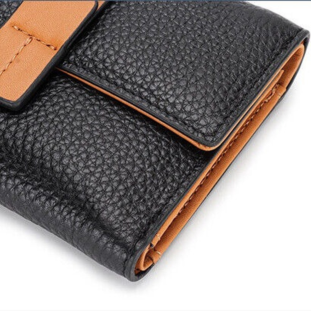 Women Trifold RFID Blocking Genuine Leather Wallet Hasp Card Holder Mini Handbag
