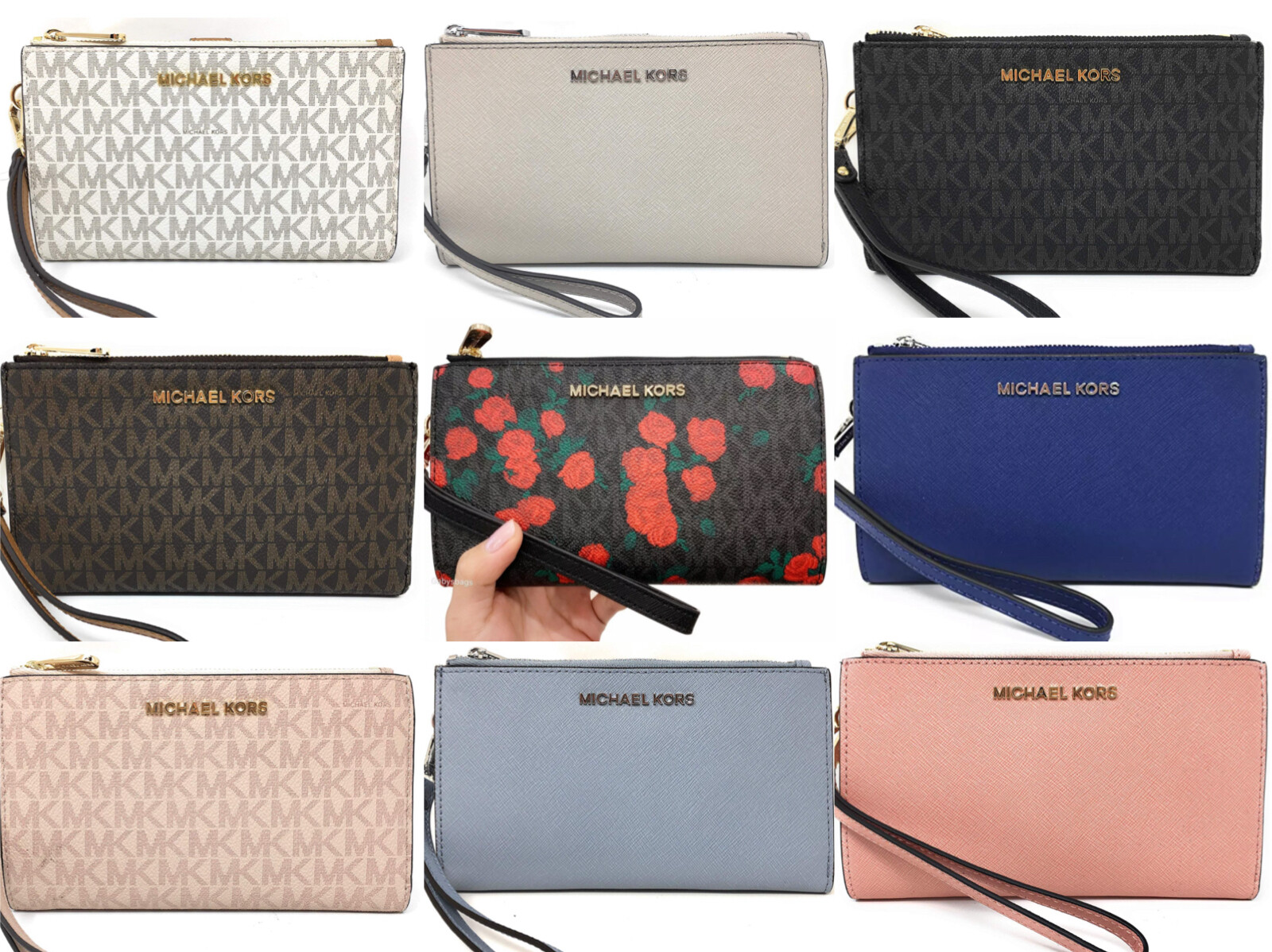 Michael Kors Jet Set Double Zip Wristlet Phone Wallet