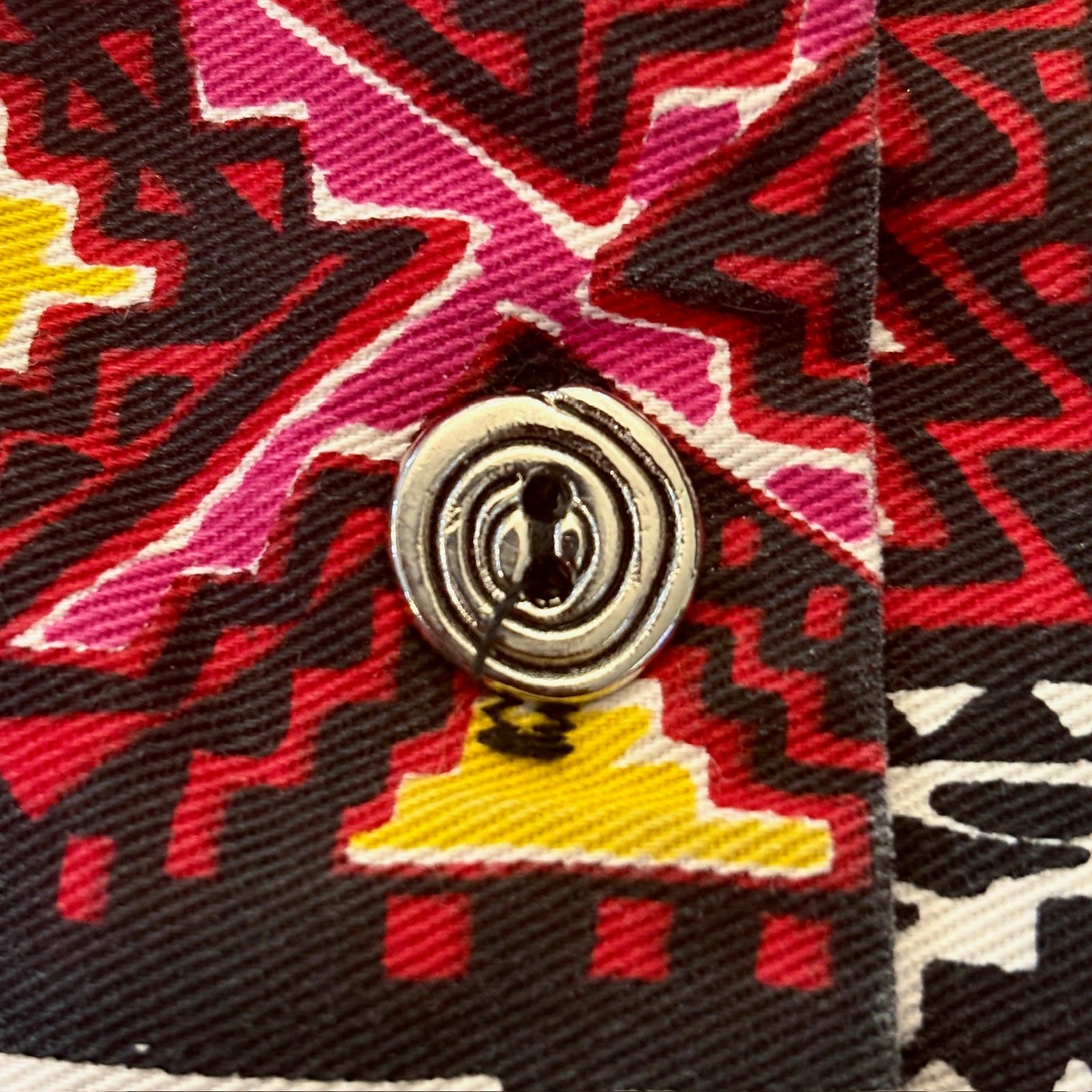 Vtg 90s Southwestern Print Vest Size Large Aztec Colorful Kidcore Hip Hop Retro